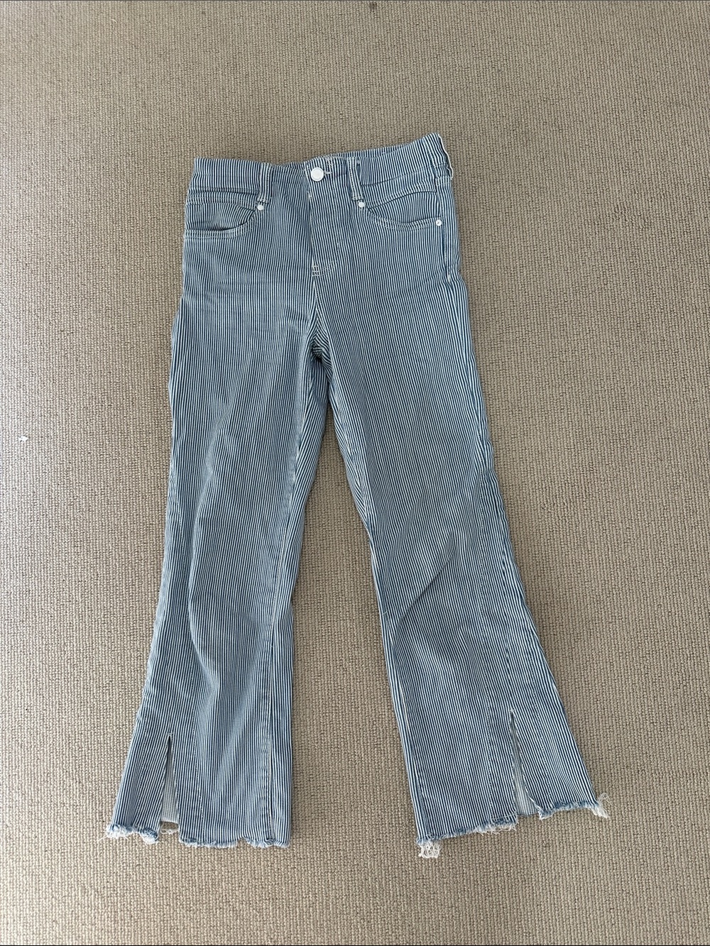 Liverpool  High-Rise Blue Pinstripe Flared Jeans 4